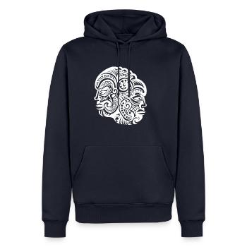 Art expressif du tatouage néo-zélandais des Maoris - Sweat à capuche Premium bio Homme - bleu marine - Devant - Nico (187cm)