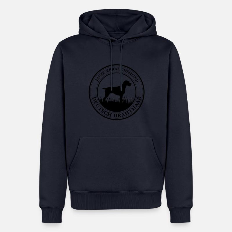 Deutsch Drahthaar Jagdgebrauchshund Jagdhunde - Männer Premium Bio Hoodie - Navy