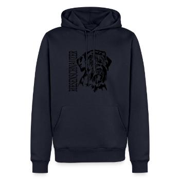 Schnauzer géant Portrait chien chiens IGP Wilsigns - Sweat à capuche Premium bio Homme - bleu marine - Devant - Nico (187cm)