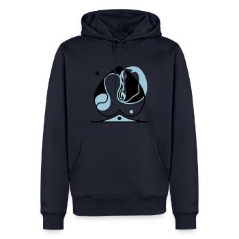 Pik der Gefühle. Mut und Angst zur Selbstbefreiung - Männer Premium Bio Hoodie - Navy - Vorne - Nico (187cm)