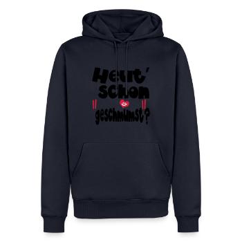suche sympathisches II - Männer Premium Bio Hoodie - Navy - Vorne - Nico (187cm)