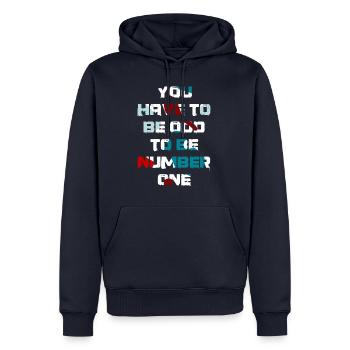 You have to be odd to be number one - Men’s Premium Organic Hoodie - navy - Front - Nico (187cm)