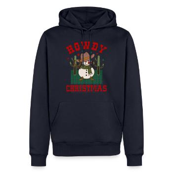 Howdy Noël - Sweat à capuche Premium bio Homme - bleu marine - Devant - Nico (187cm)