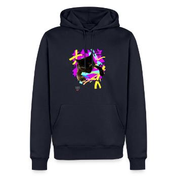 Cat 3Hang by Acryl Galerie & Design - Männer Premium Bio Hoodie - Navy - Vorne - Nico (187cm)