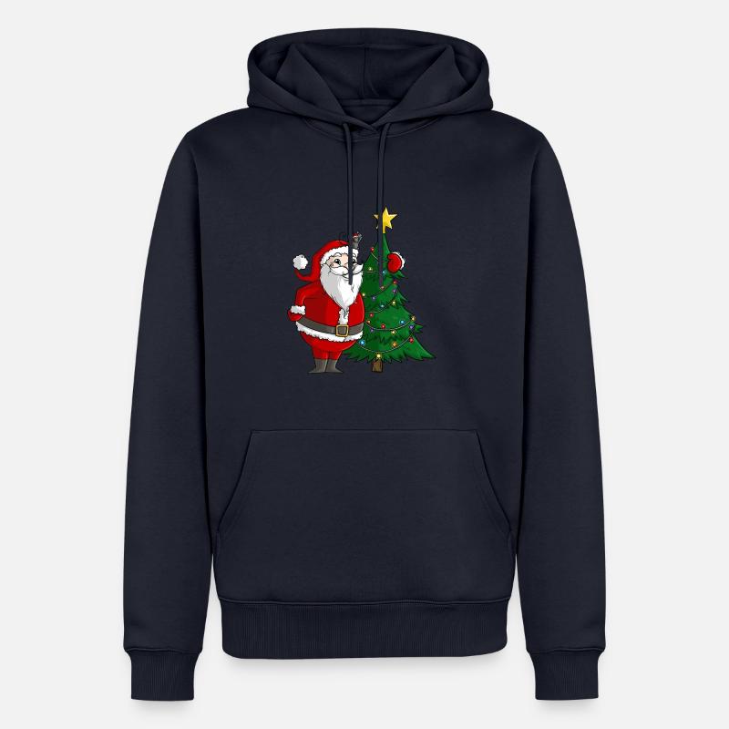bande dessinée mignonne Père Noël - Sweat à capuche Premium bio Homme - bleu marine