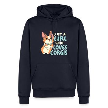 Just A Girl Who Loves Corgis Cute Corgi Dog Lover - Men’s Premium Organic Hoodie - navy - Front - Nico (187cm)