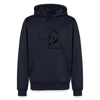 LANGHAARDACKEL Profil Hunde Hund Wilsigns - Männer Premium Bio Hoodie - Navy - Vorne - Nico (187cm)