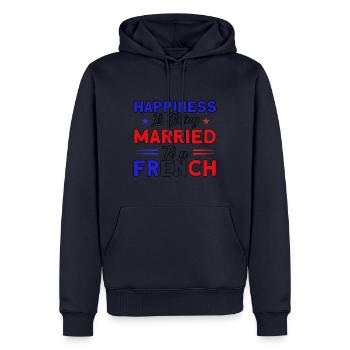 French Flag French Roots Gift - Men’s Premium Organic Hoodie - navy - Front - Nico (187cm)