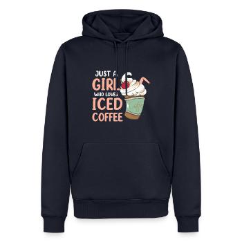 Just A Girl Who Loves Iced Coffee - Männer Premium Bio Hoodie - Navy - Vorne - Nico (187cm)