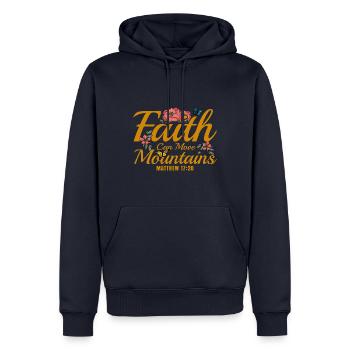 Christian Bible Verse Religious Gift - Men’s Premium Organic Hoodie - navy - Front - Nico (187cm)