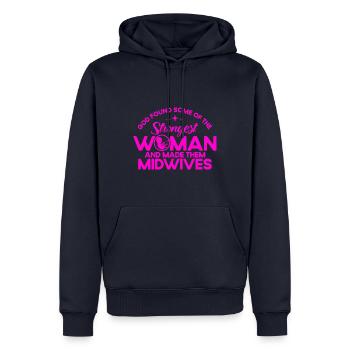 Obstetrician Midwife LD Work Gift - Men’s Premium Organic Hoodie - navy - Front - Nico (187cm)