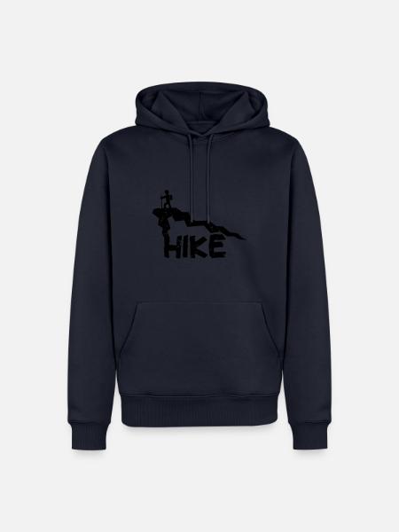 Wanderung Hike Logo - Männer Premium Bio Hoodie - Navy
