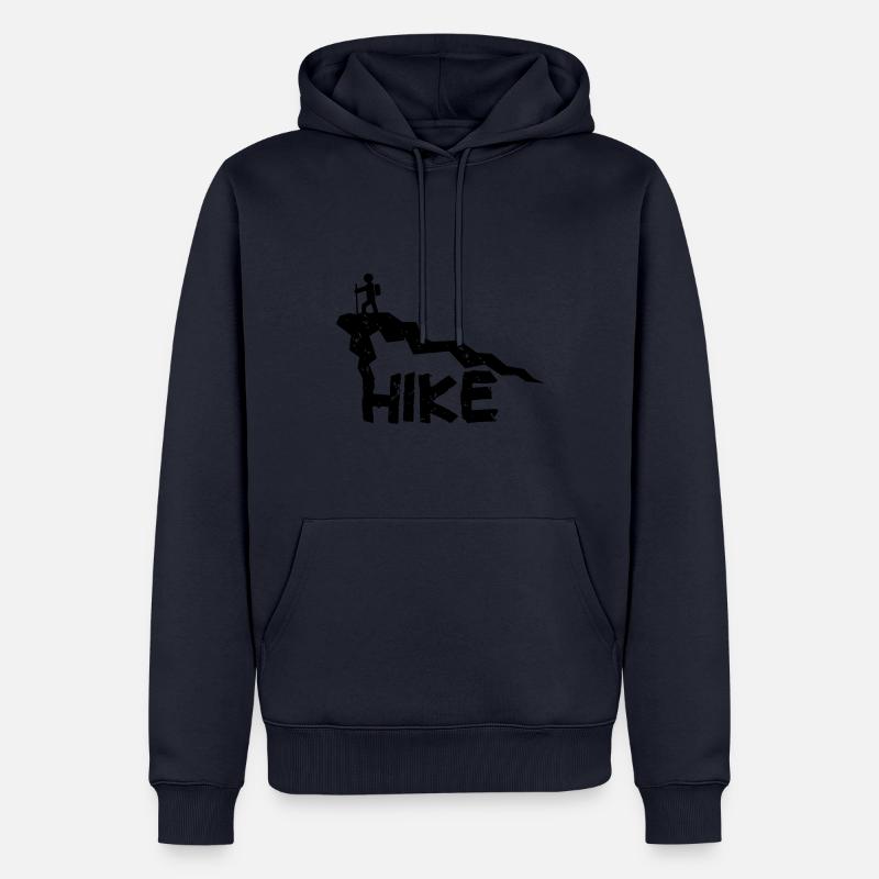 Wanderung Hike Logo - Sweat à capuche Premium bio Homme - bleu marine