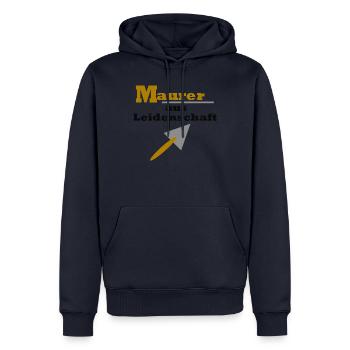 Maurer aus Leidenschaft - Männer Premium Bio Hoodie - Navy - Vorne - Nico (187cm)