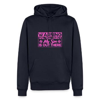 Fußball Mama Sohn Mutter Geschenk - Männer Premium Bio Hoodie - Navy - Vorne - Nico (187cm)