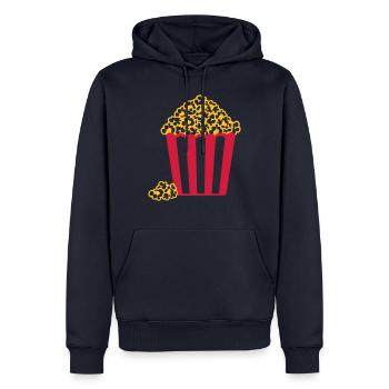 Popcorn - Männer Premium Bio Hoodie - Navy - Vorne - Nico (187cm)