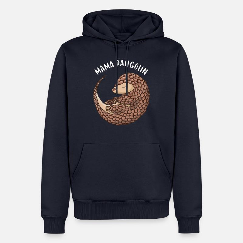 Maman Pangolin - Sweat à capuche Premium bio Homme - bleu marine