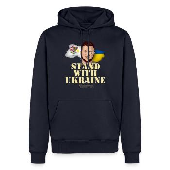 Ukraine Illinois Selenskyj Unterstützer Merch - Männer Premium Bio Hoodie - Navy - Vorne - Nico (187cm)