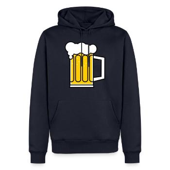Bier - Men’s Premium Organic Hoodie - navy - Front - Nico (187cm)