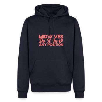 Obstétricien Sage-femme LD Travail Cadeau - Sweat à capuche Premium bio Homme - bleu marine - Devant - Nico (187cm)