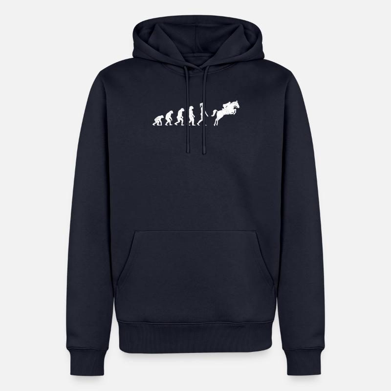 Evolution Équitation - Sweat à capuche Premium bio Homme - bleu marine
