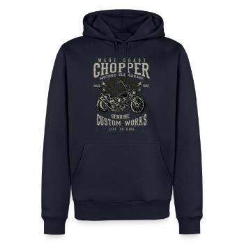 West Coast Chopper - Männer Premium Bio Hoodie - Navy - Vorne - Nico (187cm)