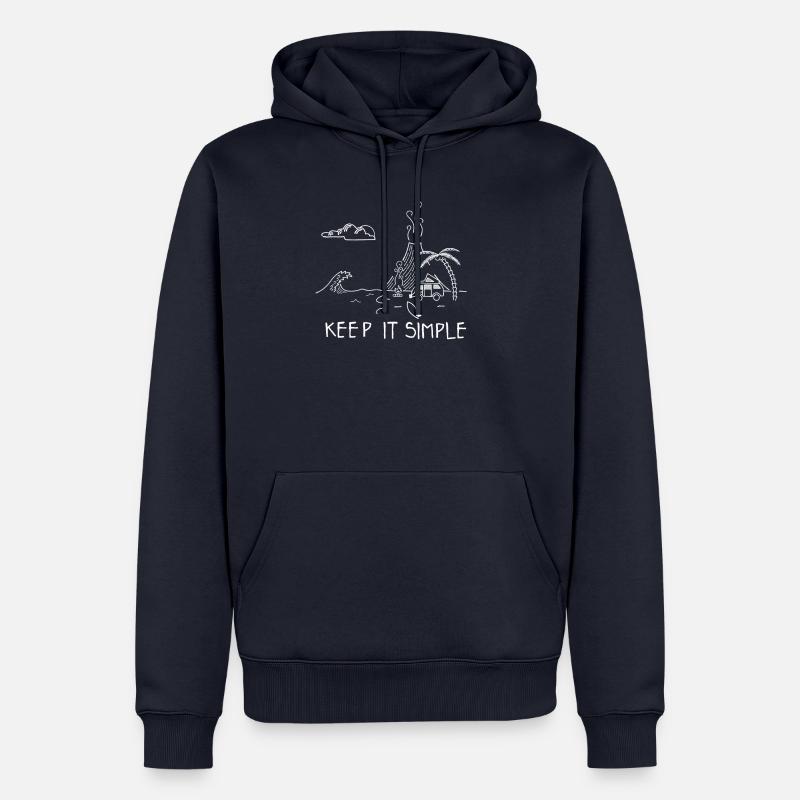 Gardez le surf simple - Sweat à capuche Premium bio Homme - bleu marine