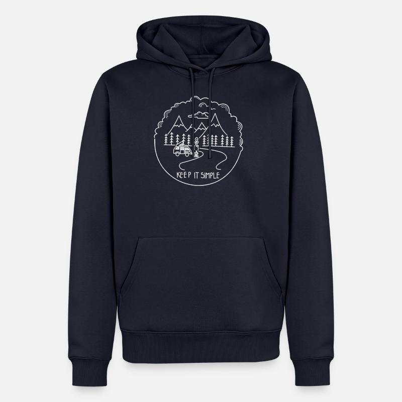 Keep it Simple Cloud Camping - Männer Premium Bio Hoodie - Navy