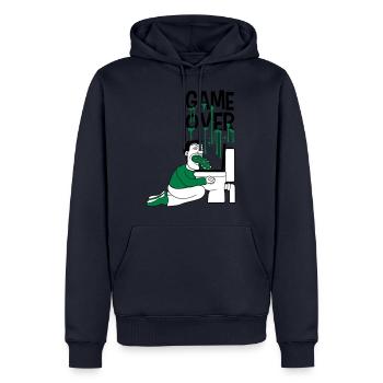 game over toilet wc toilet puke vomit break - Men’s Premium Organic Hoodie - navy - Front - Nico (187cm)