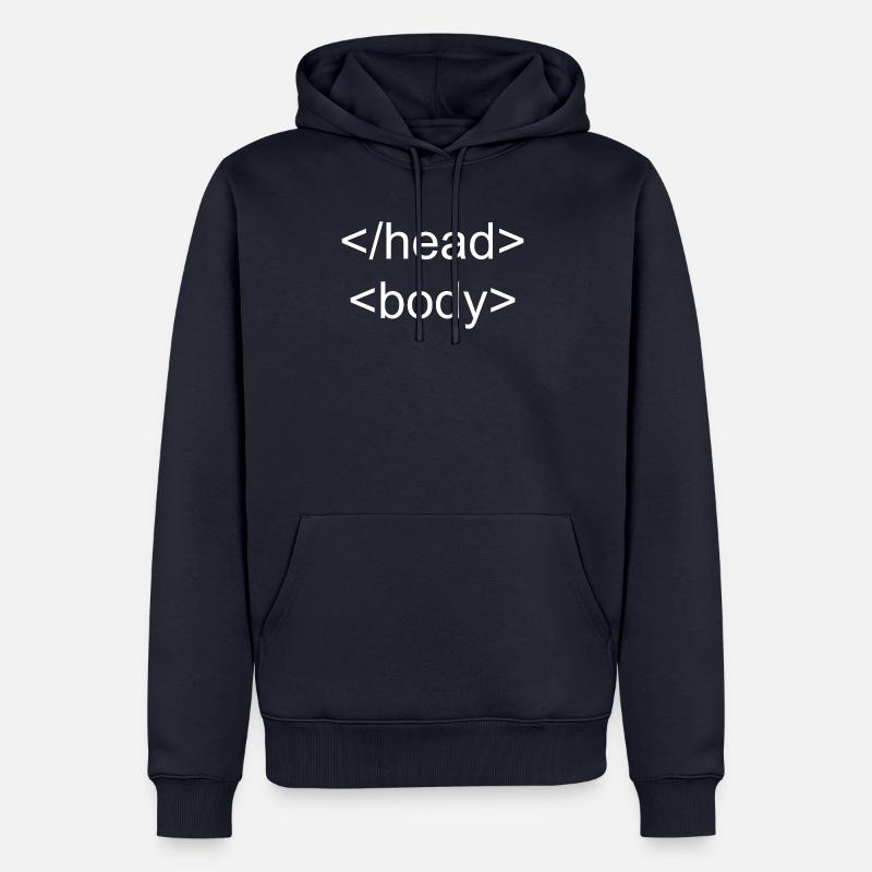 Programming Nerd Head Body HTML - Men’s Premium Organic Hoodie - navy