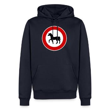 Verkehrsschild Einhorn Maedchen Geschenk - Männer Premium Bio Hoodie - Navy - Vorne - Nico (187cm)