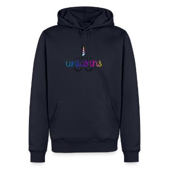 Licorne / Licorne - Sweat à capuche Premium bio Homme - bleu marine - Devant - Nico (187cm)