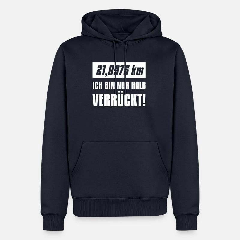 Halbmarathon - Männer Premium Bio Hoodie - Navy