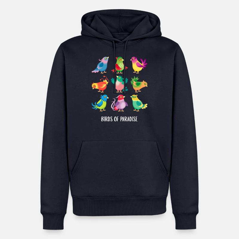Oiseaux de paradis 2 - Sweat à capuche Premium bio Homme - bleu marine