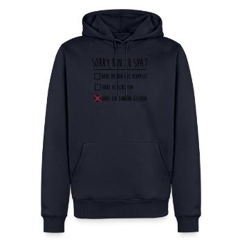 Einhorn - Männer Premium Bio Hoodie - Navy - Vorne - Nico (187cm)
