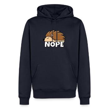 Nope porc-épic - Sweat à capuche Premium bio Homme - bleu marine - Devant - Nico (187cm)