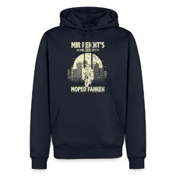 Ostalgie Schwalbe Simson Suhl - mir reichts - Männer Premium Bio Hoodie - Navy - Vorne - Nico (187cm)