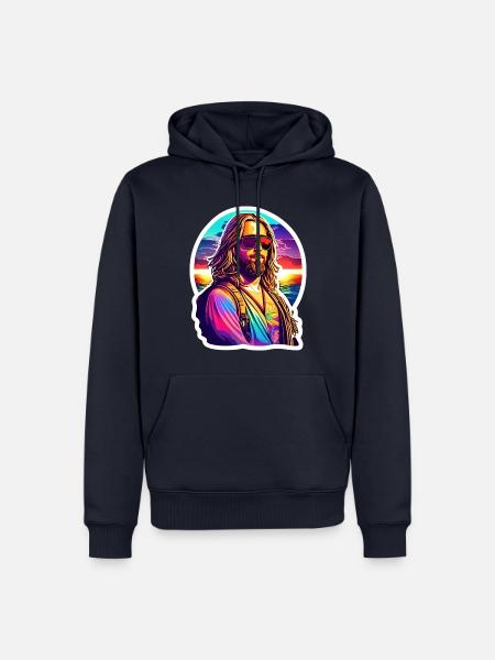Hippie Jesus at the Beach - Männer Premium Bio Hoodie - Navy