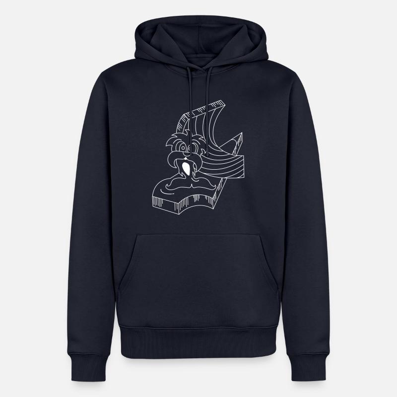 Pinguinmann auf Eisscholle - Männer Premium Bio Hoodie - Navy
