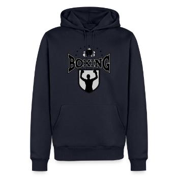 Boxeur Boxe Boxe Arts Martiaux Ring Sport - Sweat à capuche Premium bio Homme - bleu marine - Devant - Nico (187cm)