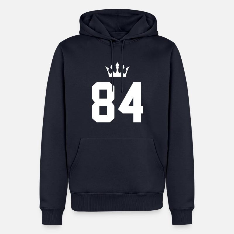84 Couronne numérique - Sweat à capuche Premium bio Homme - bleu marine