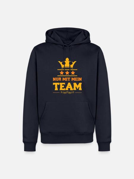 Nur mit mein Team - Männer Premium Bio Hoodie - Navy