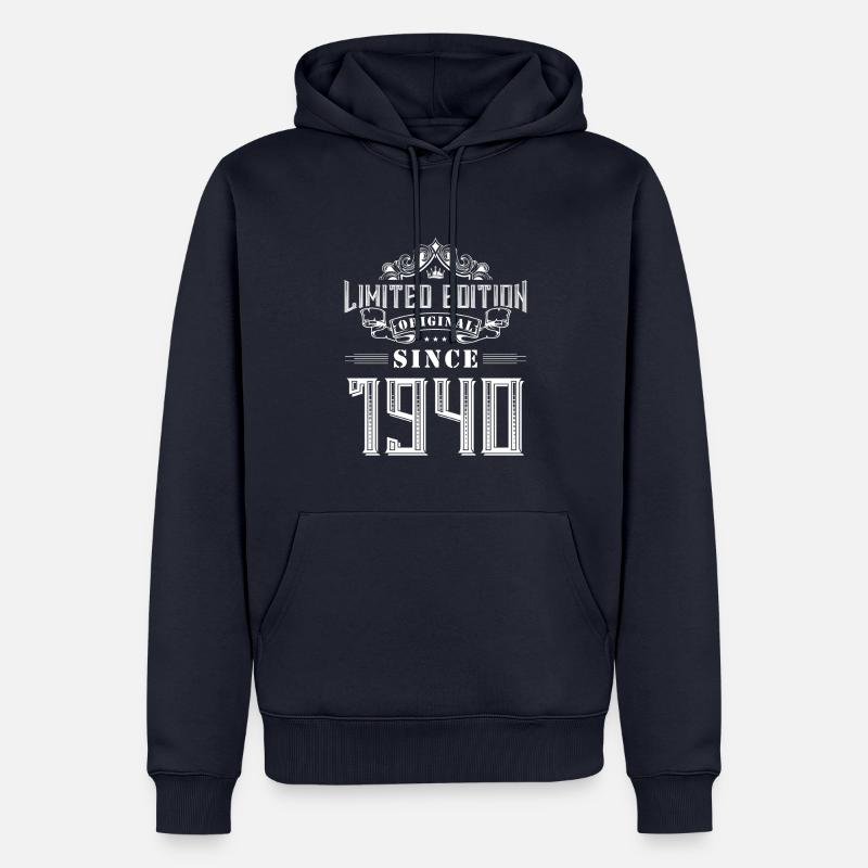 Édition limitée de 1940 - Sweat à capuche Premium bio Homme - bleu marine