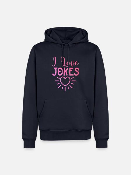 Ich liebe Witze - Männer Premium Bio Hoodie - Navy