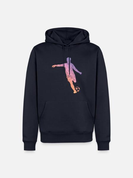 Fußball Silhouette - Männer Premium Bio Hoodie - Navy
