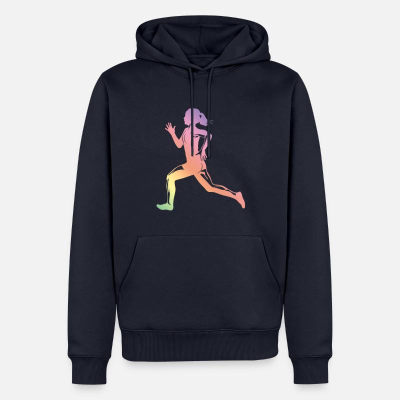 silhouette de coureur de course - Sweat à capuche Premium bio Homme - bleu marine