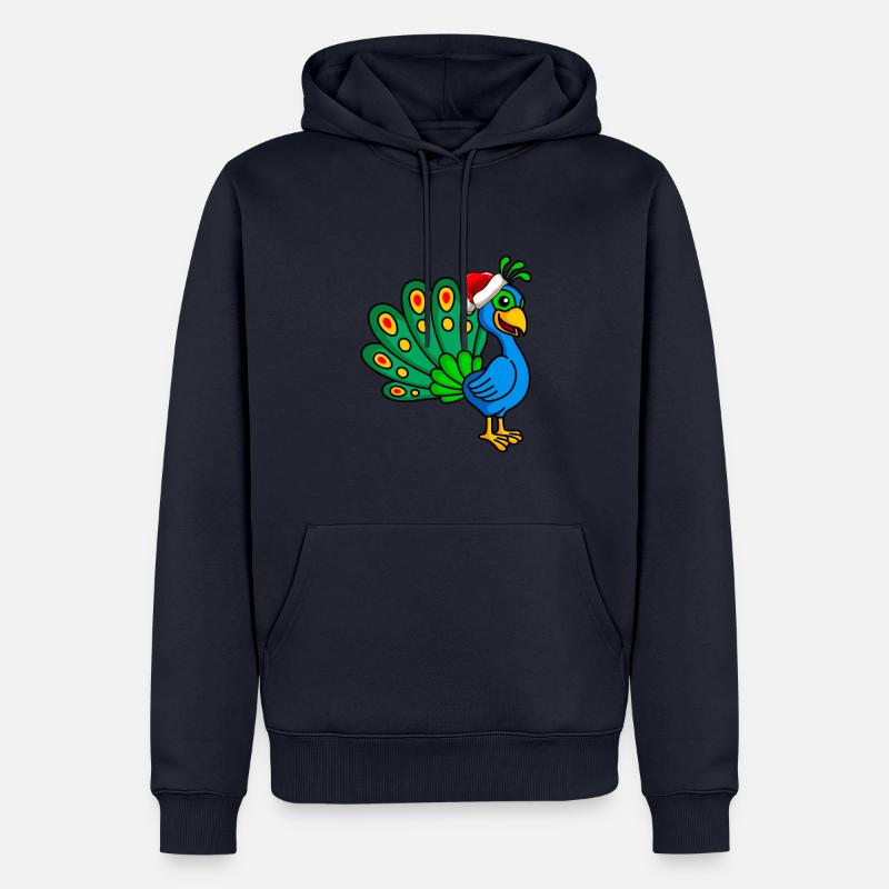 Peacock Comic Christmas - Sweat à capuche Premium bio Homme - bleu marine