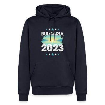 Bulgaria 2023 - Men’s Premium Organic Hoodie - navy - Front - Nico (187cm)