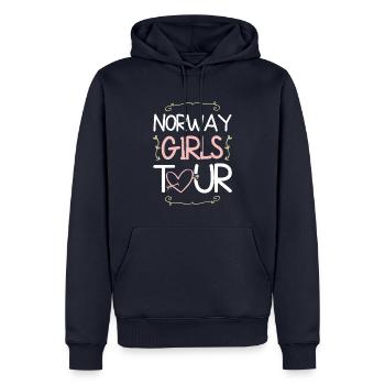 Tournée des filles de Norvège - Sweat à capuche Premium bio Homme - bleu marine - Devant - Nico (187cm)