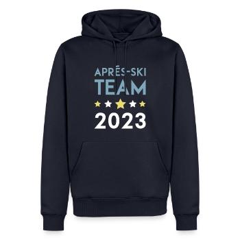 Apres Ski 2023 Krone - Männer Premium Bio Hoodie - Navy - Vorne - Nico (187cm)